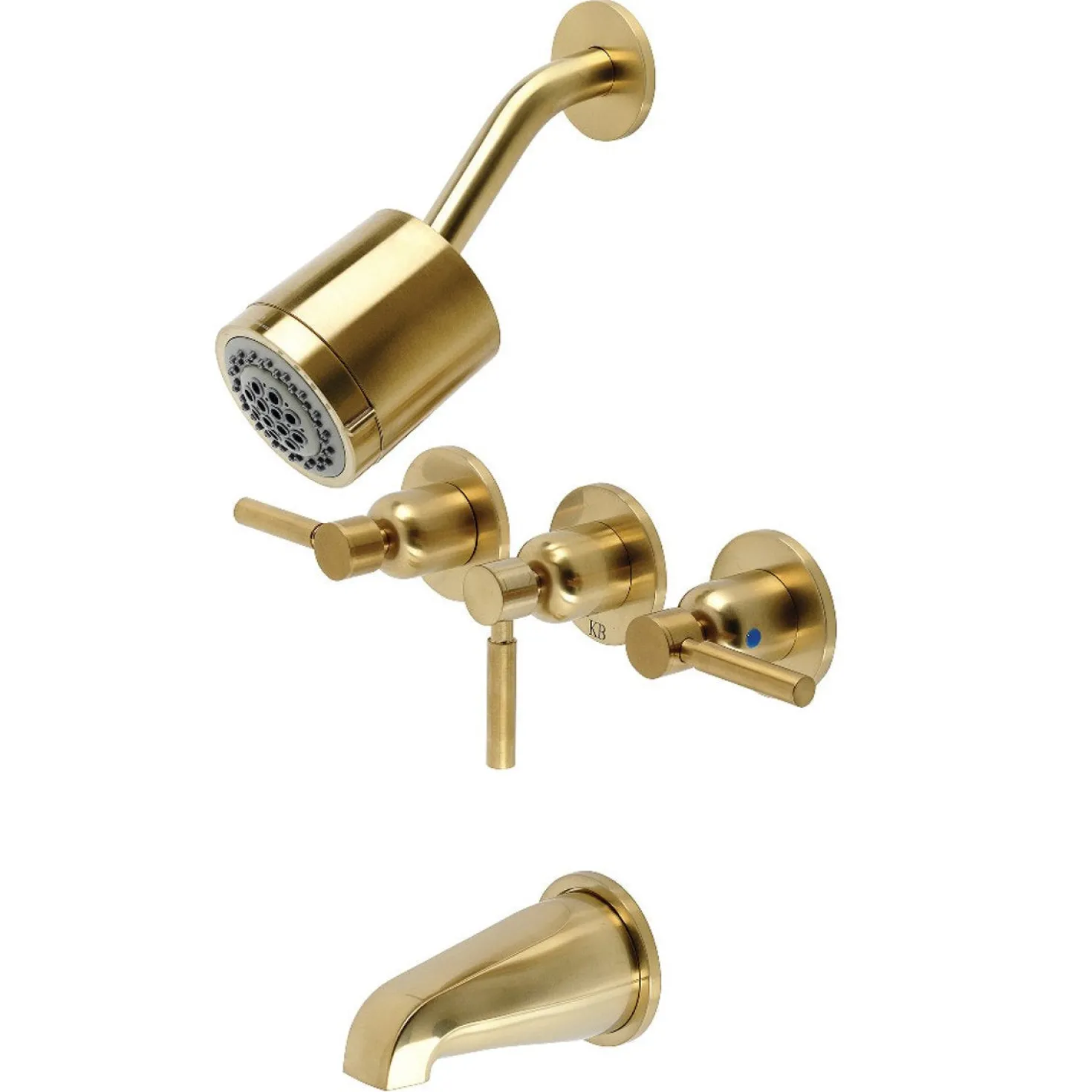 Kingston Brass Concord 7.13" x 14.13" Three-Handle Tub and Shower Faucet
