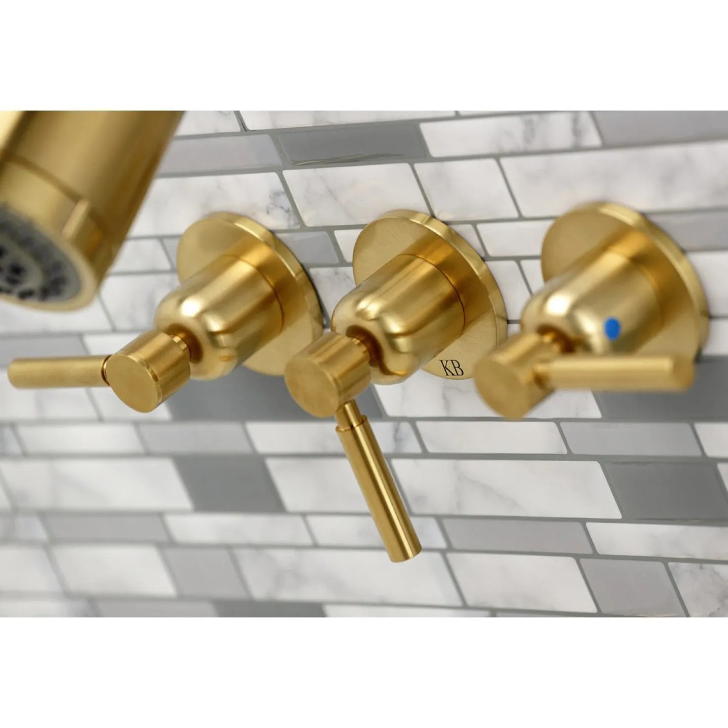 Kingston Brass Concord 7.13" x 14.13" Three-Handle Tub and Shower Faucet