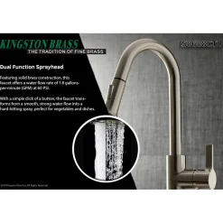 Kingston Brass Continental Gourmetier Single-Handle Pull-Down Kitchen Faucet