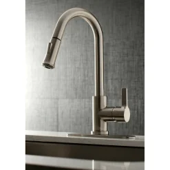 Kingston Brass Continental Gourmetier Single-Handle Pull-Down Kitchen Faucet