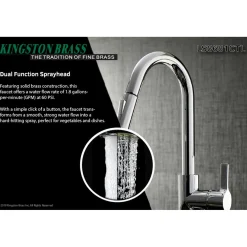 Kingston Brass Continental Gourmetier Single-Handle Pull-Down Kitchen Faucet