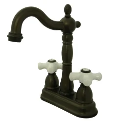 Kingston Brass Cross Handle Bar Faucet without Pop-Up Rod