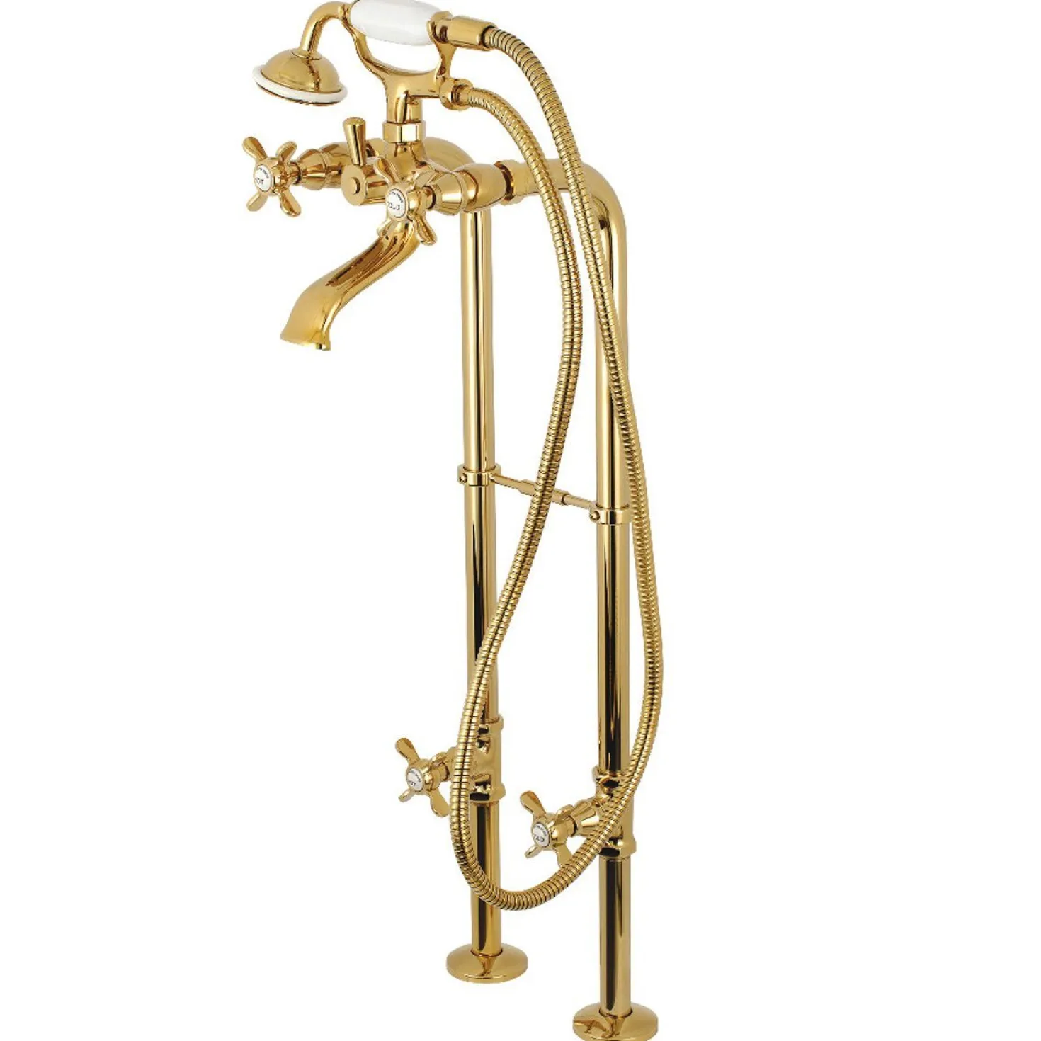 Kingston Brass Cross-Handle Freestanding Tub Faucet Package
