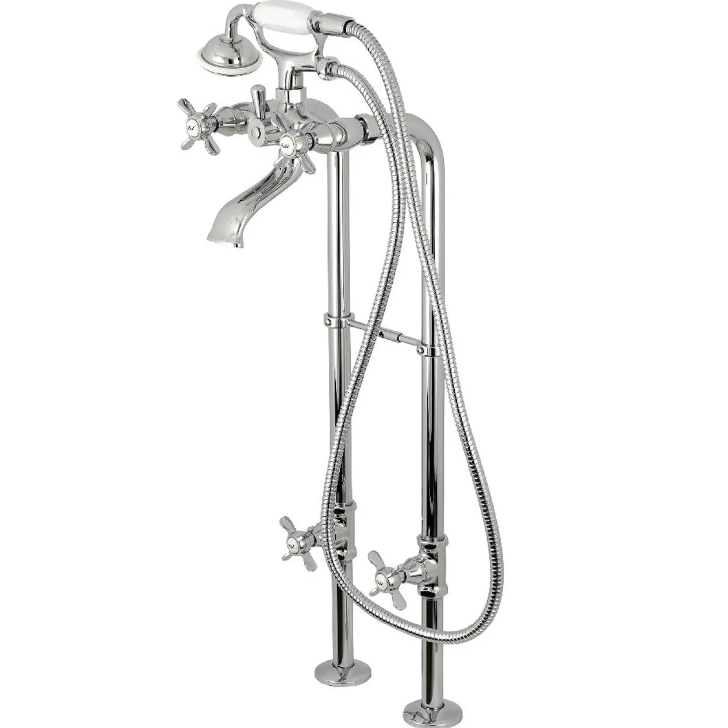 Kingston Brass Cross-Handle Freestanding Tub Faucet Package