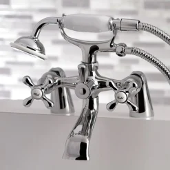 Kingston Brass Deck Mount Clawfoot Tub Faucet with Hand Shower