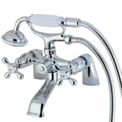 Kingston Brass Deck Mount Clawfoot Tub Faucet with Hand Shower