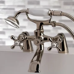 Kingston Brass Deck Mount Clawfoot Tub Faucet with Hand Shower