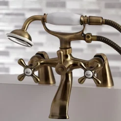 Kingston Brass Deck Mount Clawfoot Tub Faucet with Hand Shower