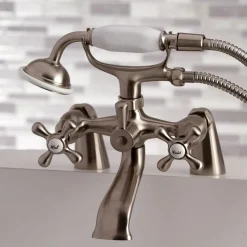 Kingston Brass Deck Mount Clawfoot Tub Faucet with Hand Shower