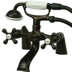 Kingston Brass Deck Mount Clawfoot Tub Faucet with Hand Shower