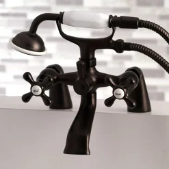 Kingston Brass Deck Mount Clawfoot Tub Faucet with Hand Shower