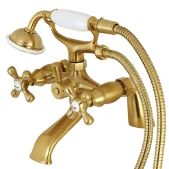 Kingston Brass Deck Mount Clawfoot Tub Faucet with Hand Shower