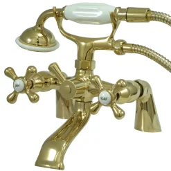 Kingston Brass Deck Mount Clawfoot Tub Faucet with Hand Shower