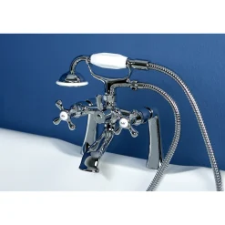 Kingston Brass Deck Mount 2-Hole Clawfoot Tub Faucet with Hand Shower