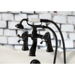 Kingston Brass Deck Mount 2-Hole Clawfoot Tub Faucet with Hand Shower