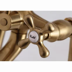 Kingston Brass Deck Mount 2-Hole Clawfoot Tub Faucet with Hand Shower