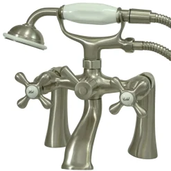 Kingston Brass Deck Mount 2-Hole Clawfoot Tub Faucet with Hand Shower