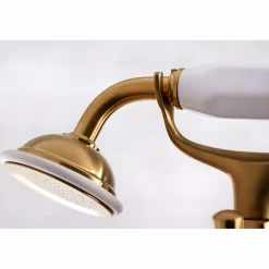 Kingston Brass Deck Mount 2-Hole Clawfoot Tub Faucet with Hand Shower