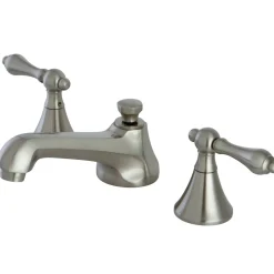 Kingston Brass Deck Mount 8-Inch Widespread Bathroom Faucet with Brass Pop-Up