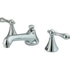Kingston Brass Deck Mount 8-Inch Widespread Bathroom Faucet with Brass Pop-Up