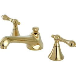 Kingston Brass Deck Mount 8-Inch Widespread Bathroom Faucet with Brass Pop-Up