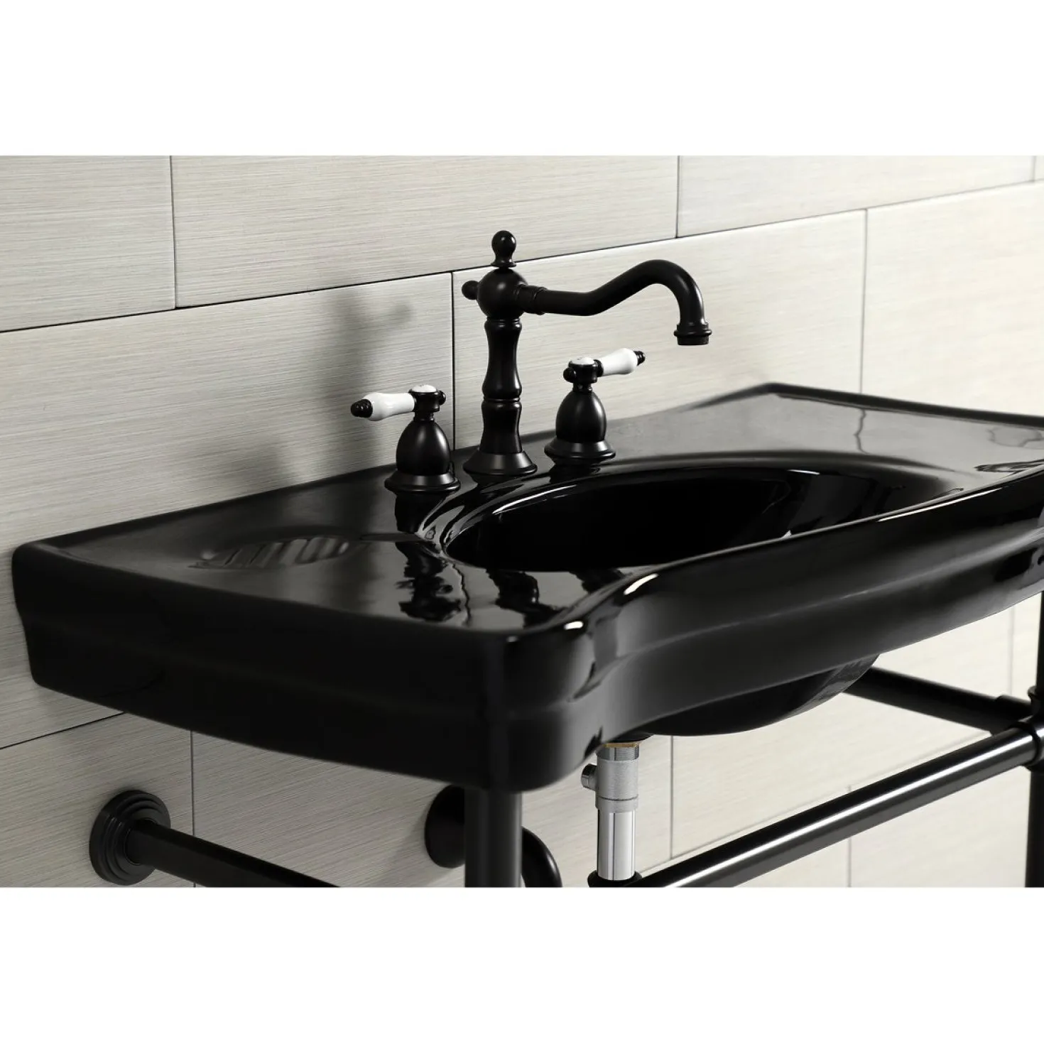 Kingston Brass Deck Mount 8" Widespread Bathroom Faucet