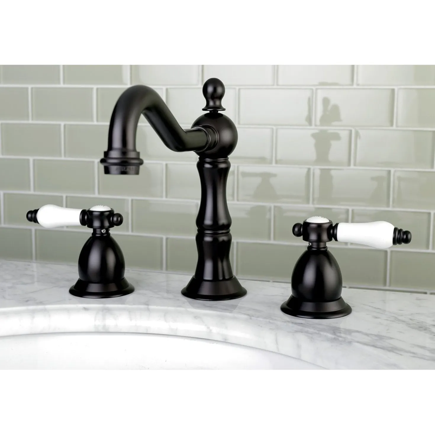 Kingston Brass Deck Mount 8" Widespread Bathroom Faucet