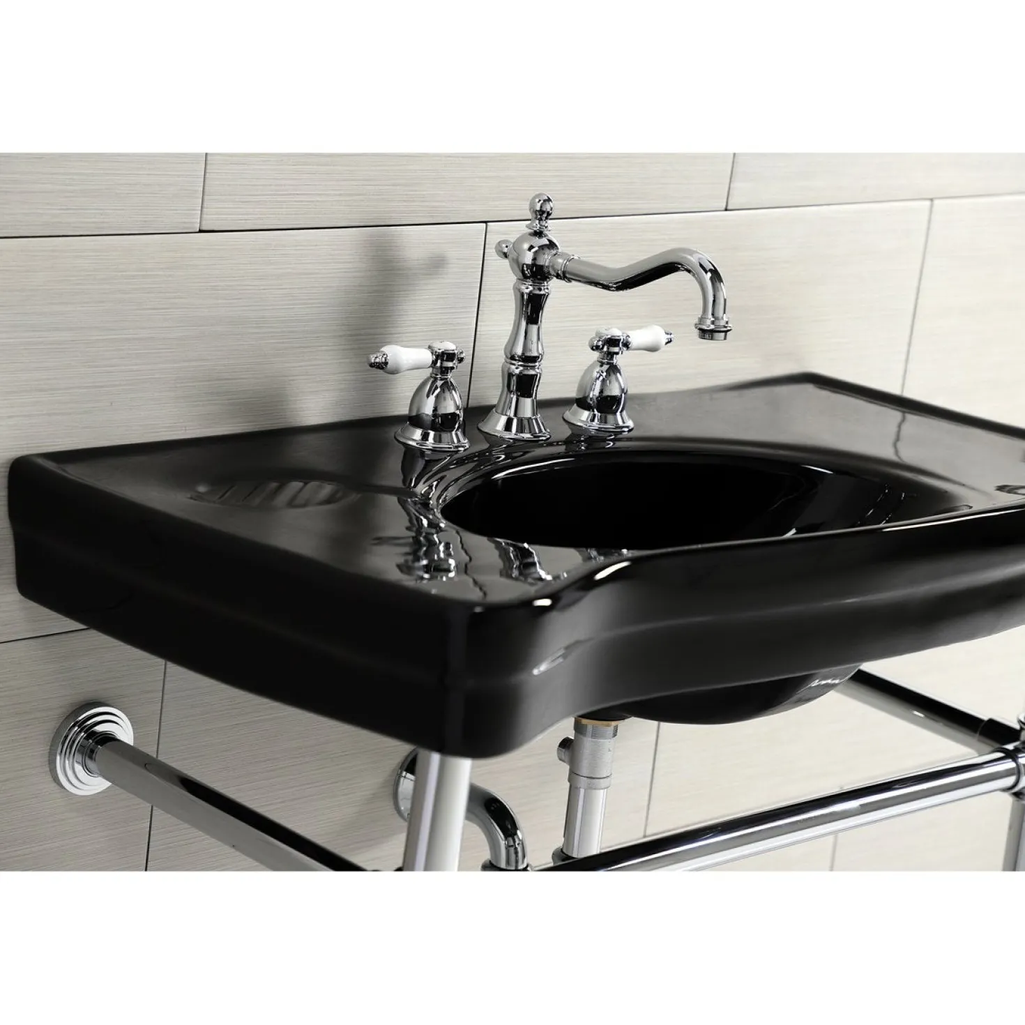 Kingston Brass Deck Mount 8" Widespread Bathroom Faucet