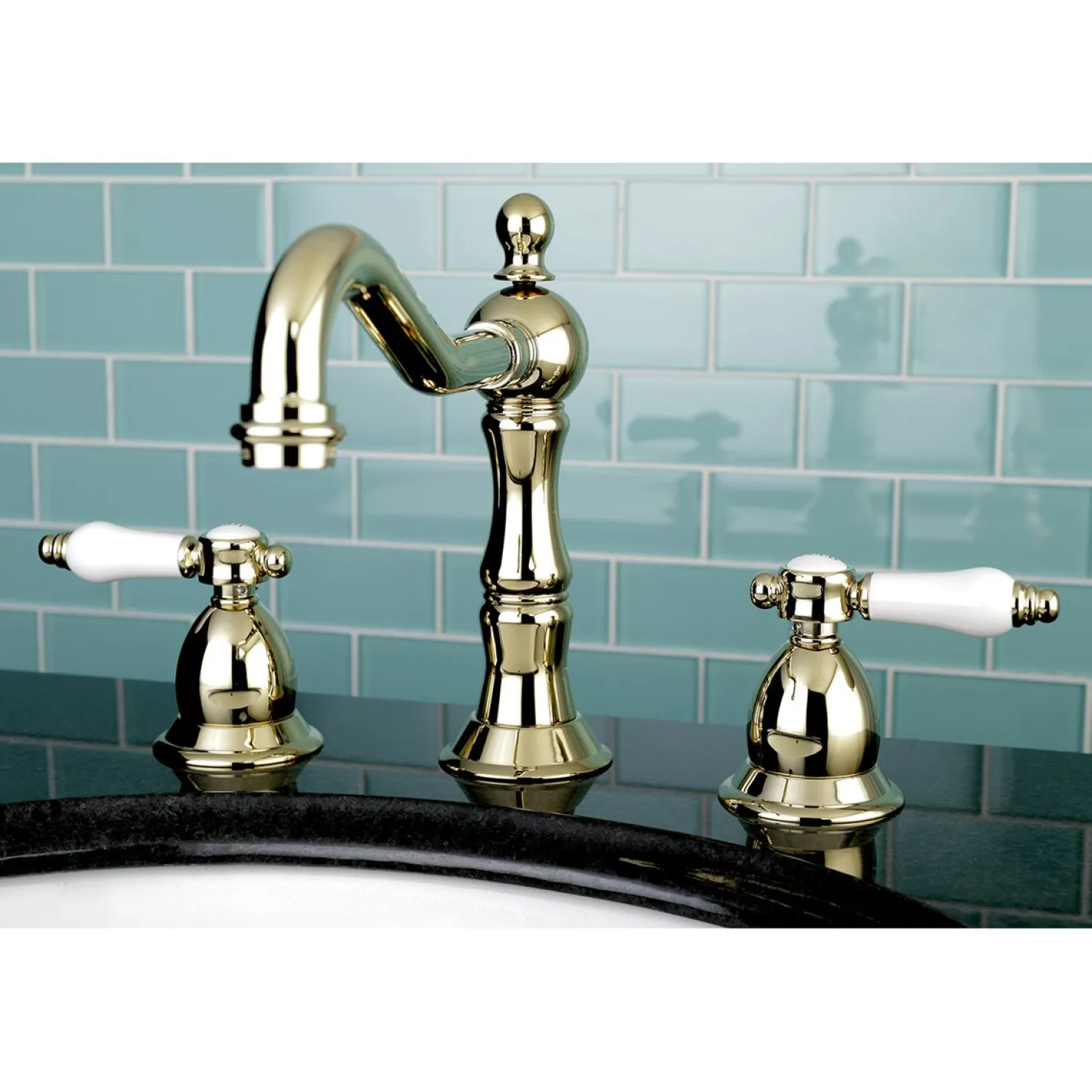 Kingston Brass Deck Mount 8" Widespread Bathroom Faucet