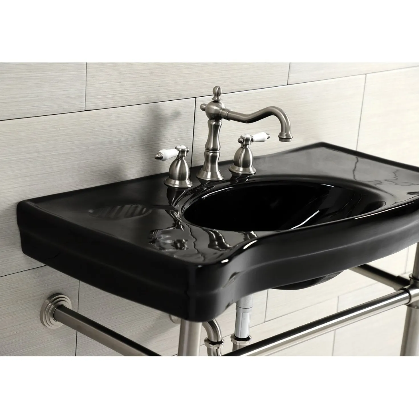 Kingston Brass Deck Mount 8" Widespread Bathroom Faucet