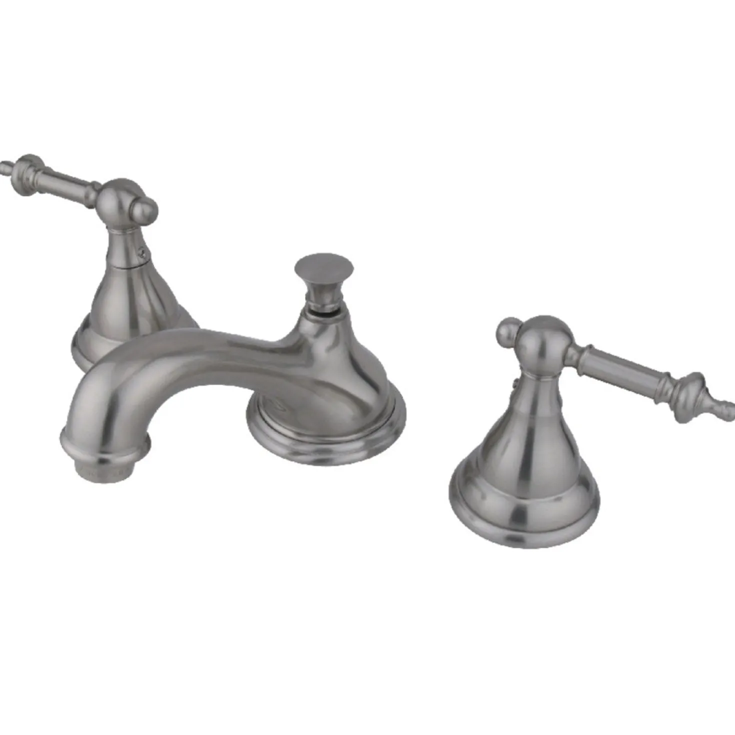 Kingston Brass Deck Mount 8" Widespread Bathroom Faucet with Brass Pop-Up