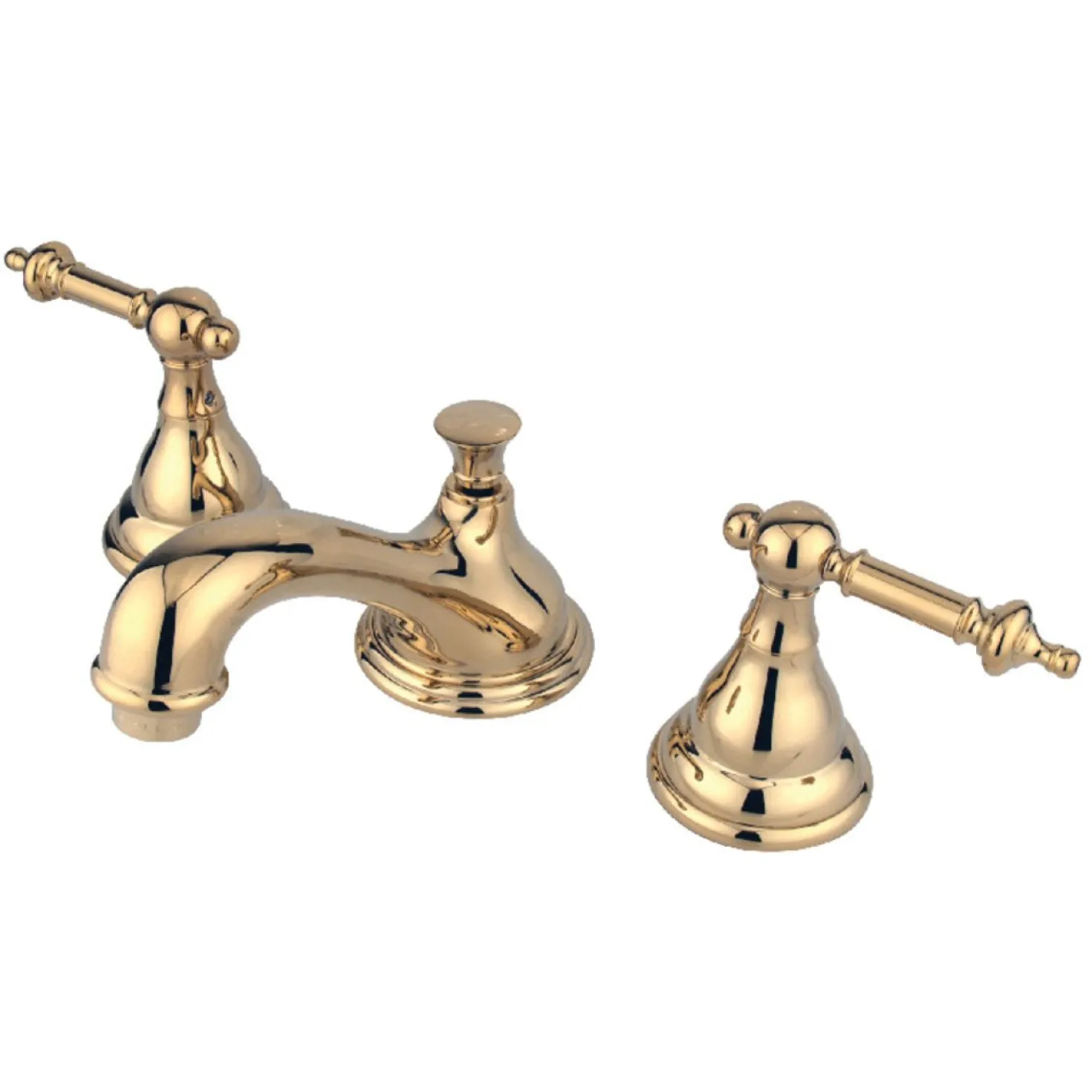 Kingston Brass Deck Mount 8" Widespread Bathroom Faucet with Brass Pop-Up
