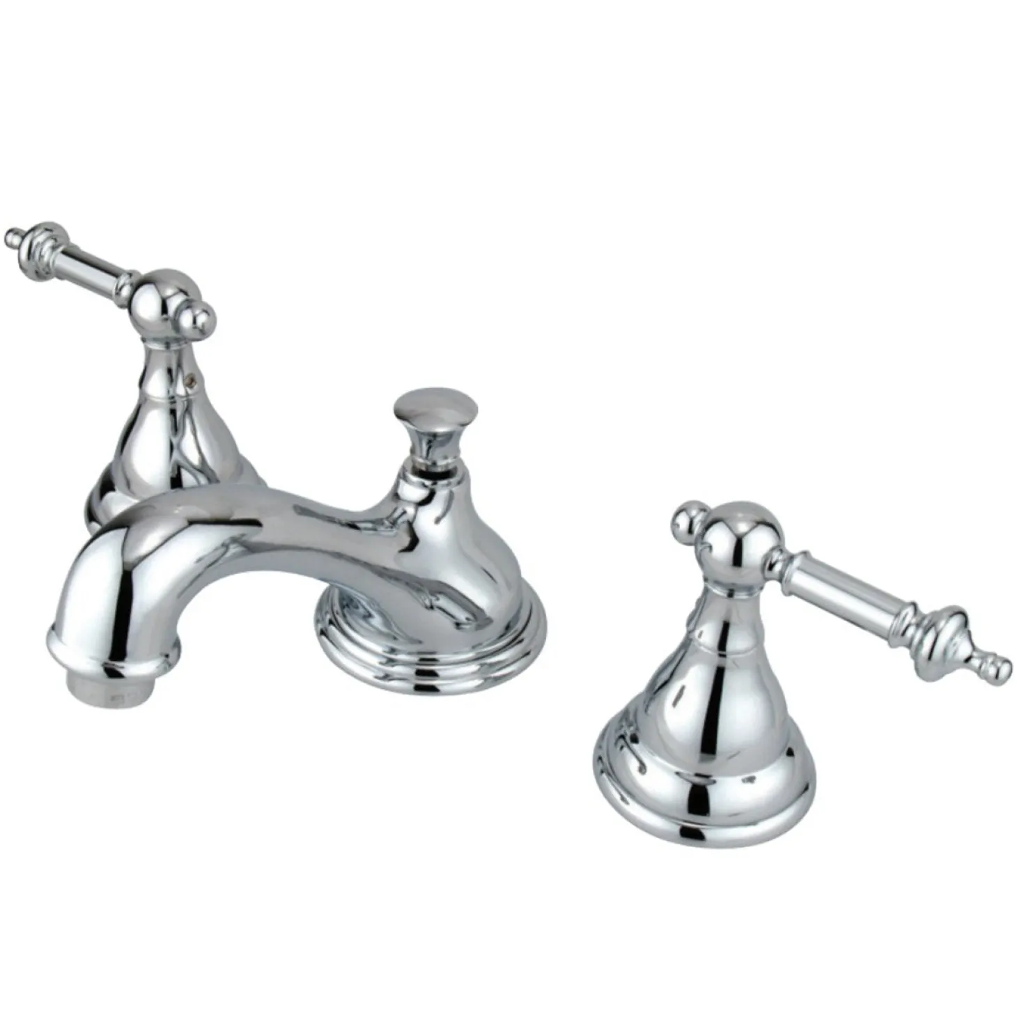 Kingston Brass Deck Mount 8" Widespread Bathroom Faucet with Brass Pop-Up