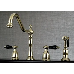 Kingston Brass Duchess Deck Mount Widespread 4-Hole Kitchen Faucet