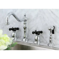 Kingston Brass Duchess Deck Mount 4-Hole Widespread Kitchen Faucet