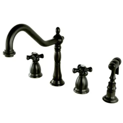 Kingston Brass Duchess Deck Mount 4-Hole Widespread Kitchen Faucet