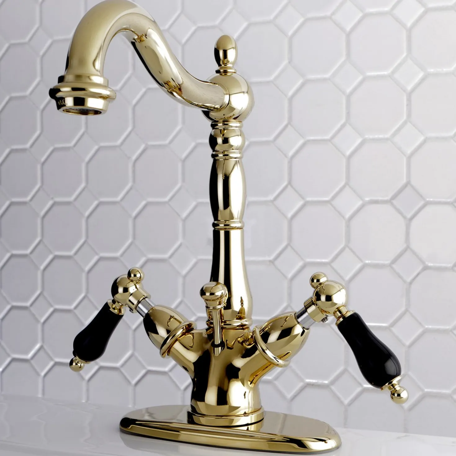 Kingston Brass Duchess Deck Mount 4-Inch Centerset Bathroom Faucet