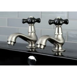 Kingston Brass Duchess Deck Mount Basin Tap Faucet with Cross Handle