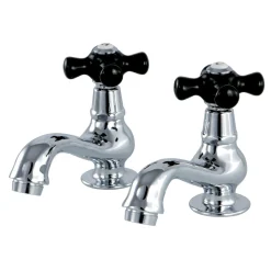 Kingston Brass Duchess Deck Mount Basin Tap Faucet with Cross Handle