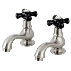 Kingston Brass Duchess Deck Mount Basin Tap Faucet with Cross Handle