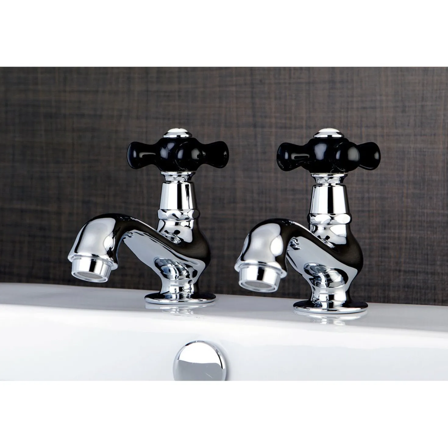 Kingston Brass Duchess Deck Mount Basin Tap Faucet with Cross Handle