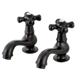Kingston Brass Duchess Deck Mount Basin Tap Faucet with Cross Handle