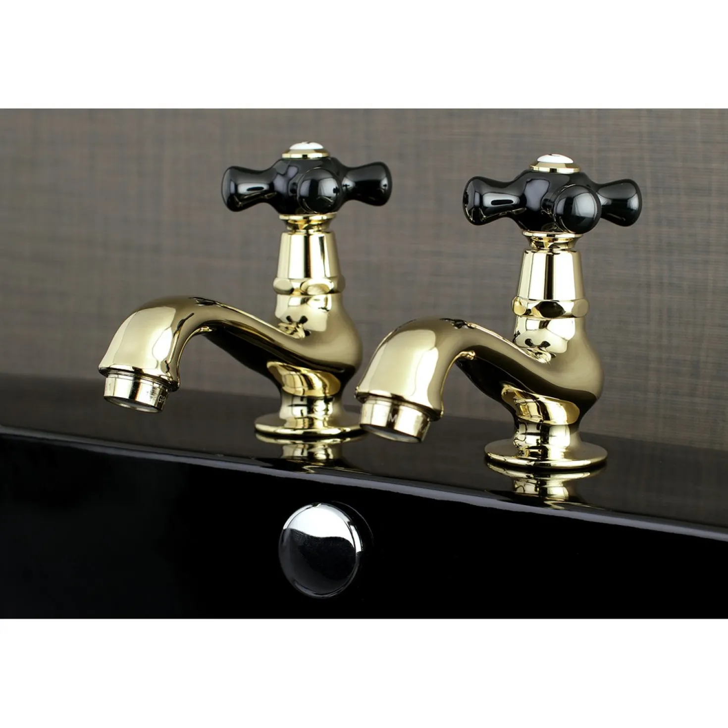 Kingston Brass Duchess Deck Mount Basin Tap Faucet with Cross Handle