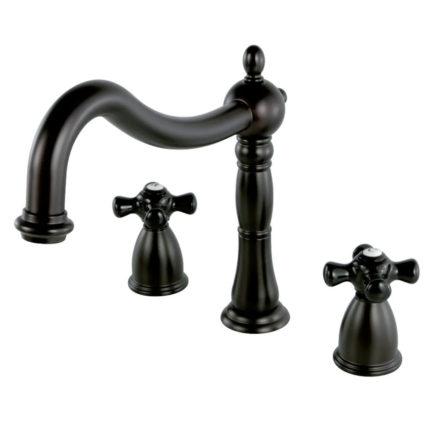 Kingston Brass Duchess Deck Mount Roman Tub Filler with Cross Handle