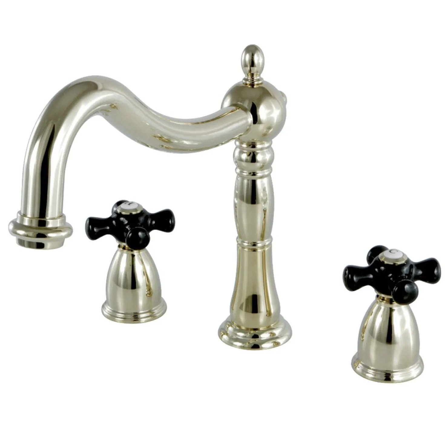 Kingston Brass Duchess Deck Mount Roman Tub Filler with Cross Handle