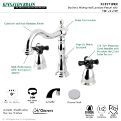 Kingston Brass Duchess 3-Hole 8-Inch Widespread Bathroom Faucet