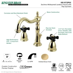 Kingston Brass Duchess 3-Hole 8-Inch Widespread Bathroom Faucet