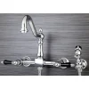 Kingston Brass Duchess 8-Inch Centerset Wall Mount Kitchen Faucet with Brass Sprayer