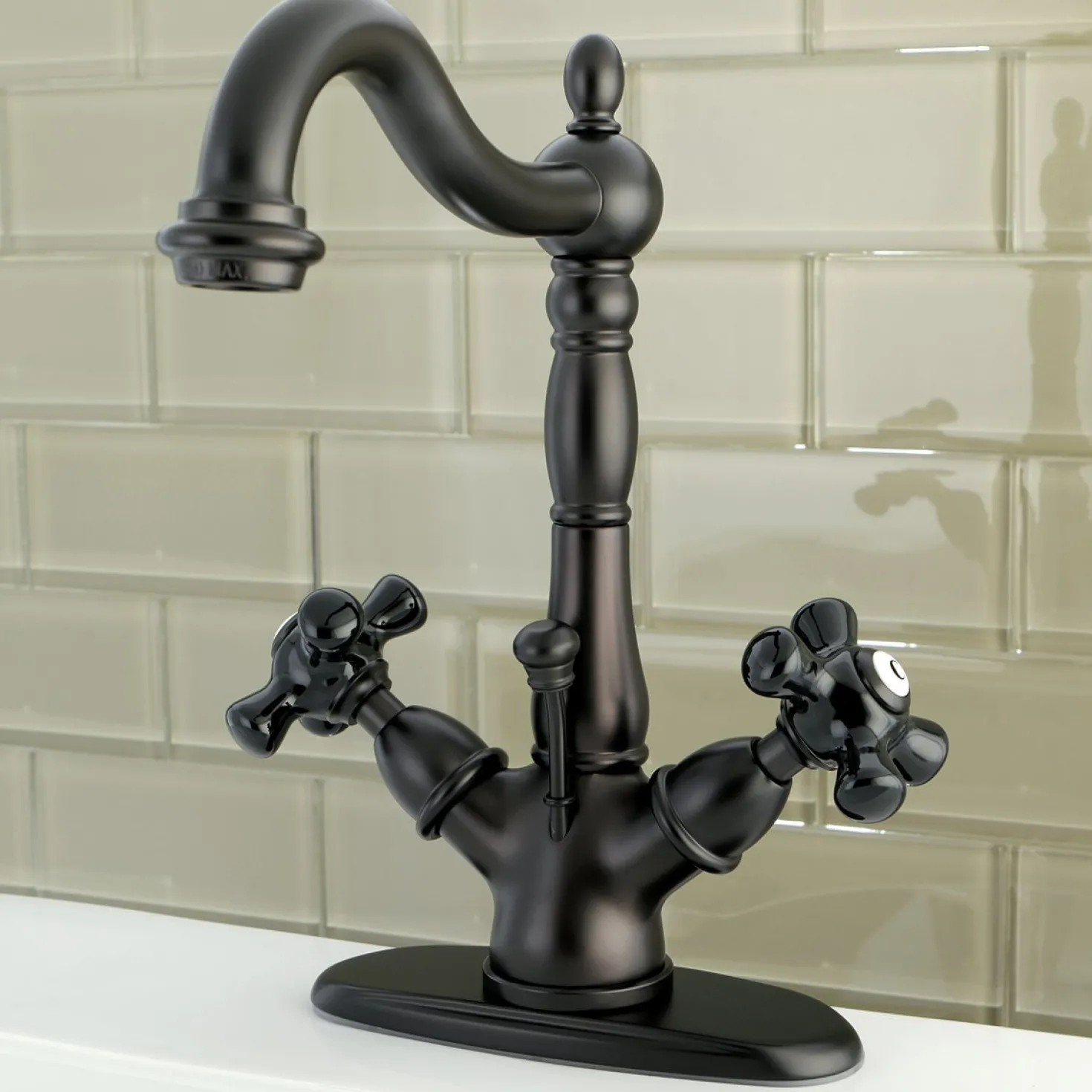 Kingston Brass Duchess 4-Inch Centerset Deck Mount Bathroom Faucet
