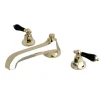 Kingston Brass Duchess Roman Tub Filler with Black Porcelain Lever Handle